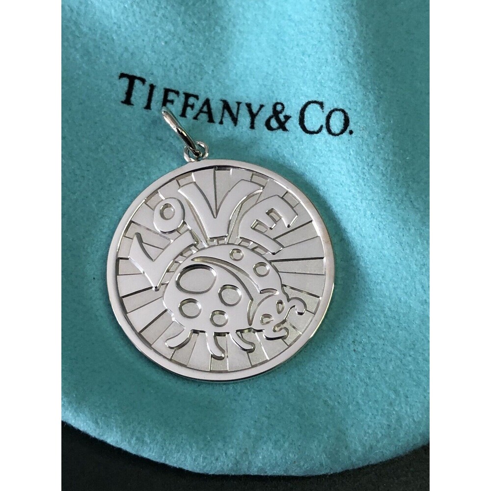 TIffany Co Sterling Silver Ladybug Love Bug Large Charm Pendant 925 For Necklace